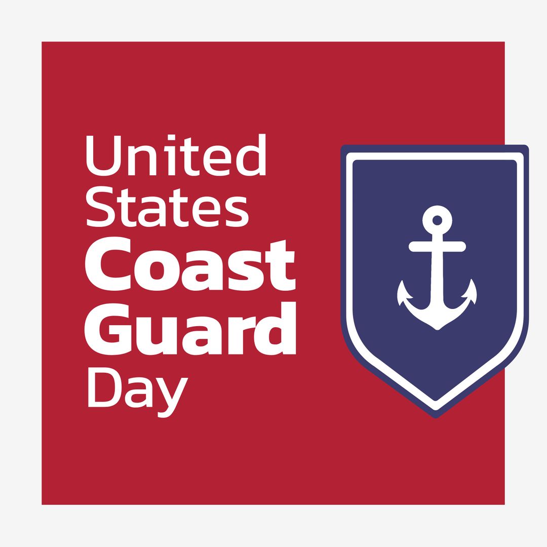 United States Coast Guard Day Graphic with Anchor Symbol