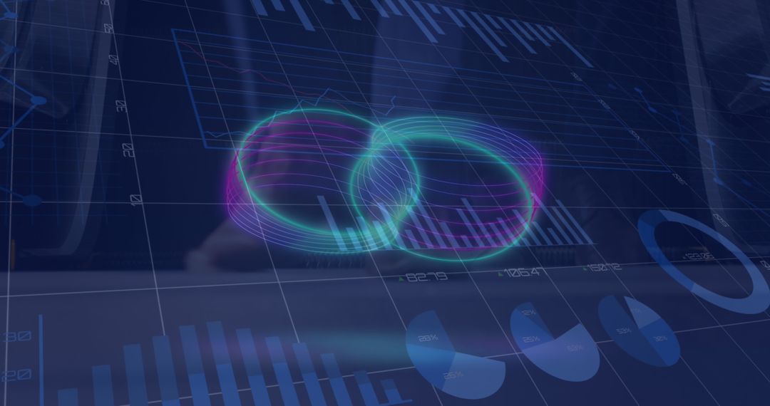 Futuristic Data Visualization Dashboard with Holographic Rings