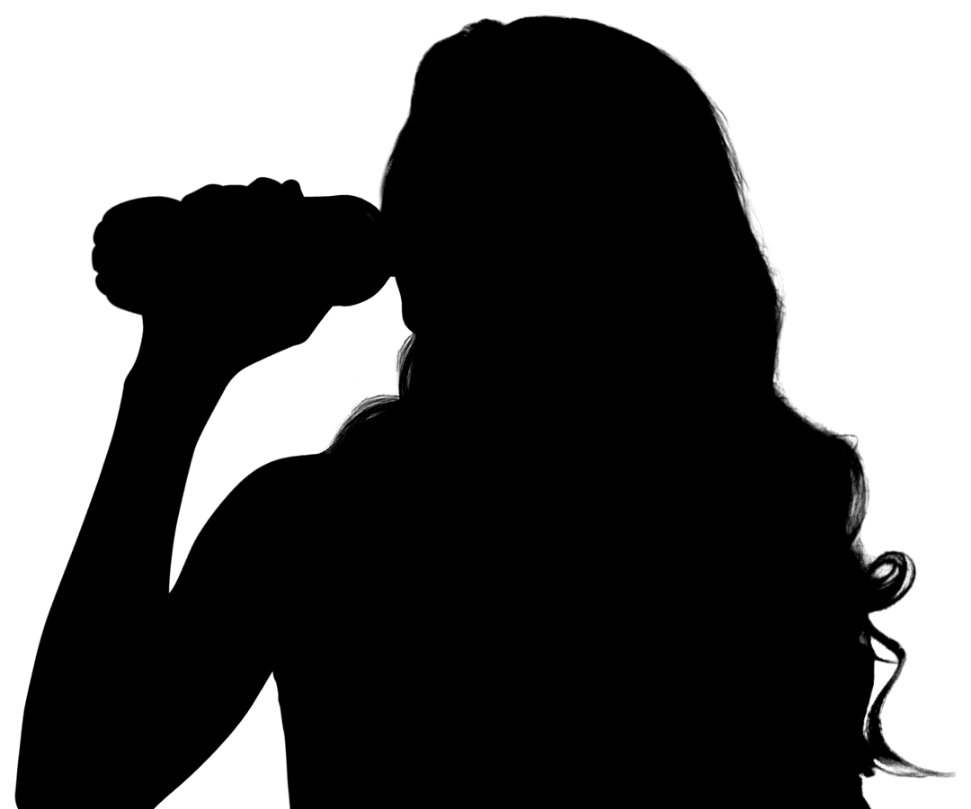 Transparent Silhouette of Woman Drinking