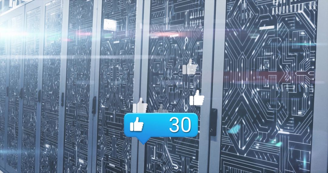 Digital Age Servers with Social Media Interaction Sign