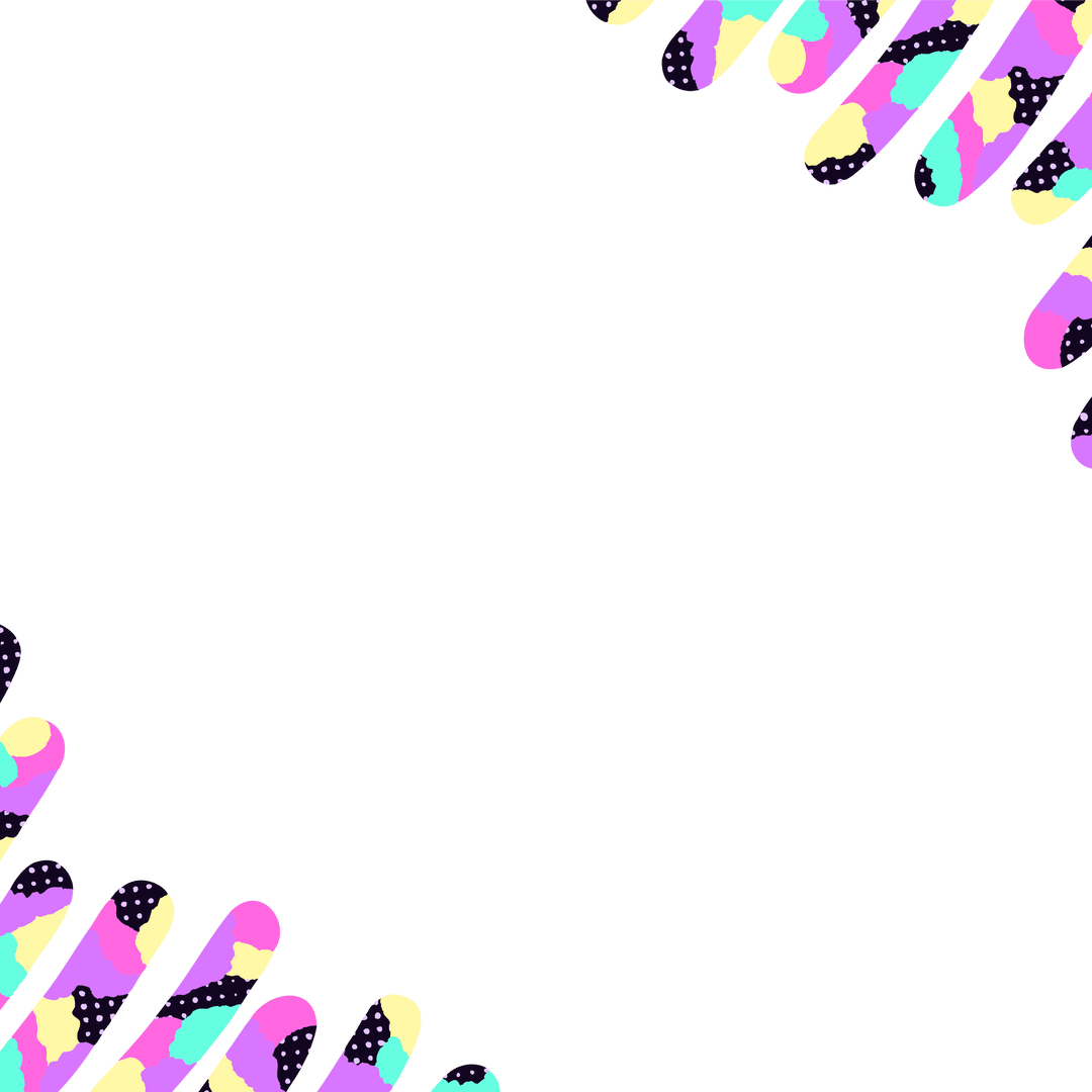 Pastel Ovals and Dotted Shapes Transparent Corner Frame Design