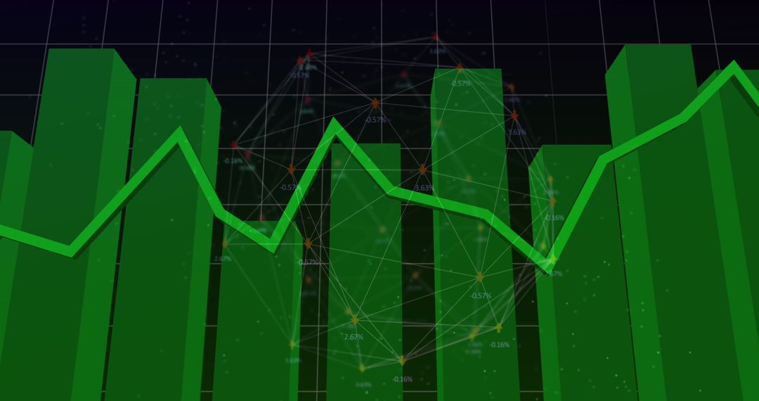 Digital Financial Data and Network Connections Visual