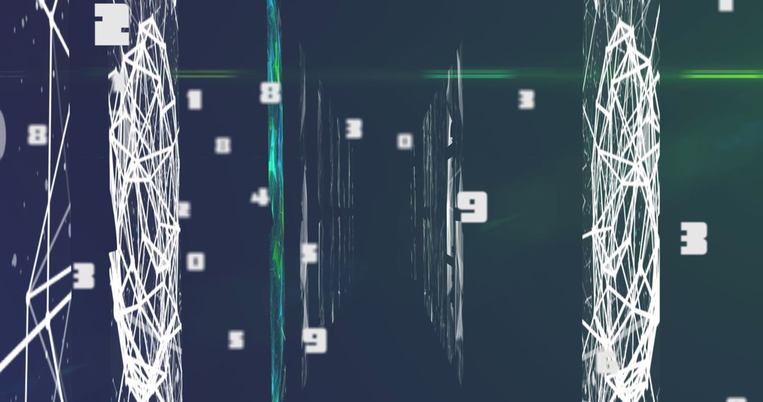 Futuristic Digital Interface with Abstract Numbers and Lines