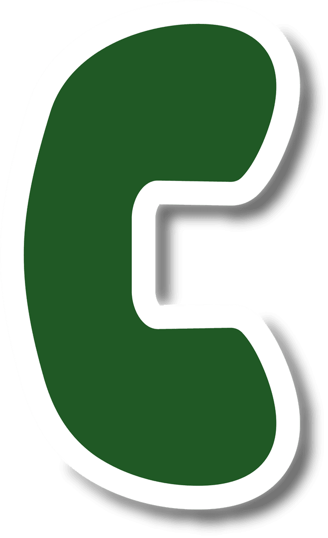 Green Phone Icon with Bold Outline on Transparent Background