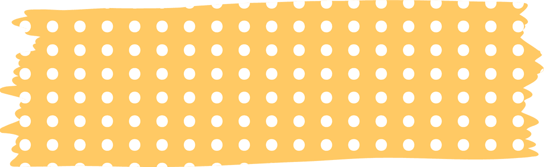 Pastel Yellow Tape with Polka Dots and Transparent Background