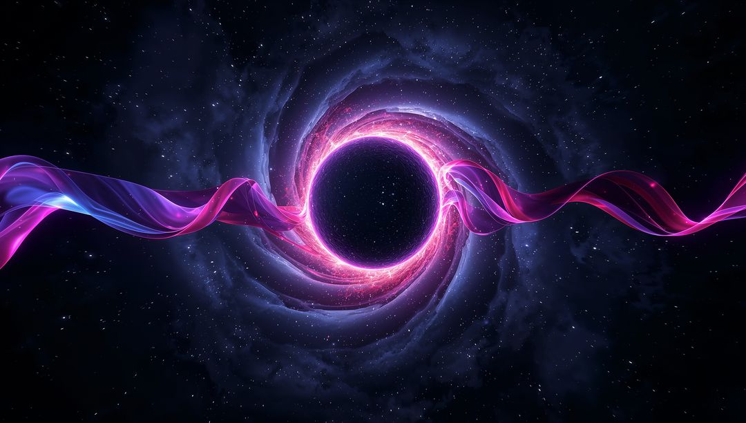 Dynamic Black Hole Accretion with Neon Energy Ribbons