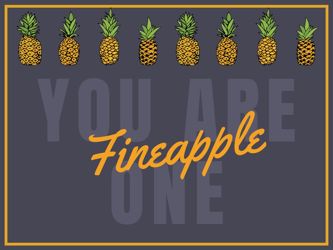 Fineapple Pun with Pineapple Pattern and Grey Background