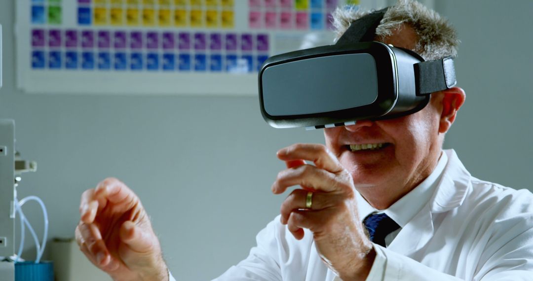 Senior Scientist Using Virtual Reality in Laboratory - Free Images, Stock Photos and Pictures on Pikwizard.com