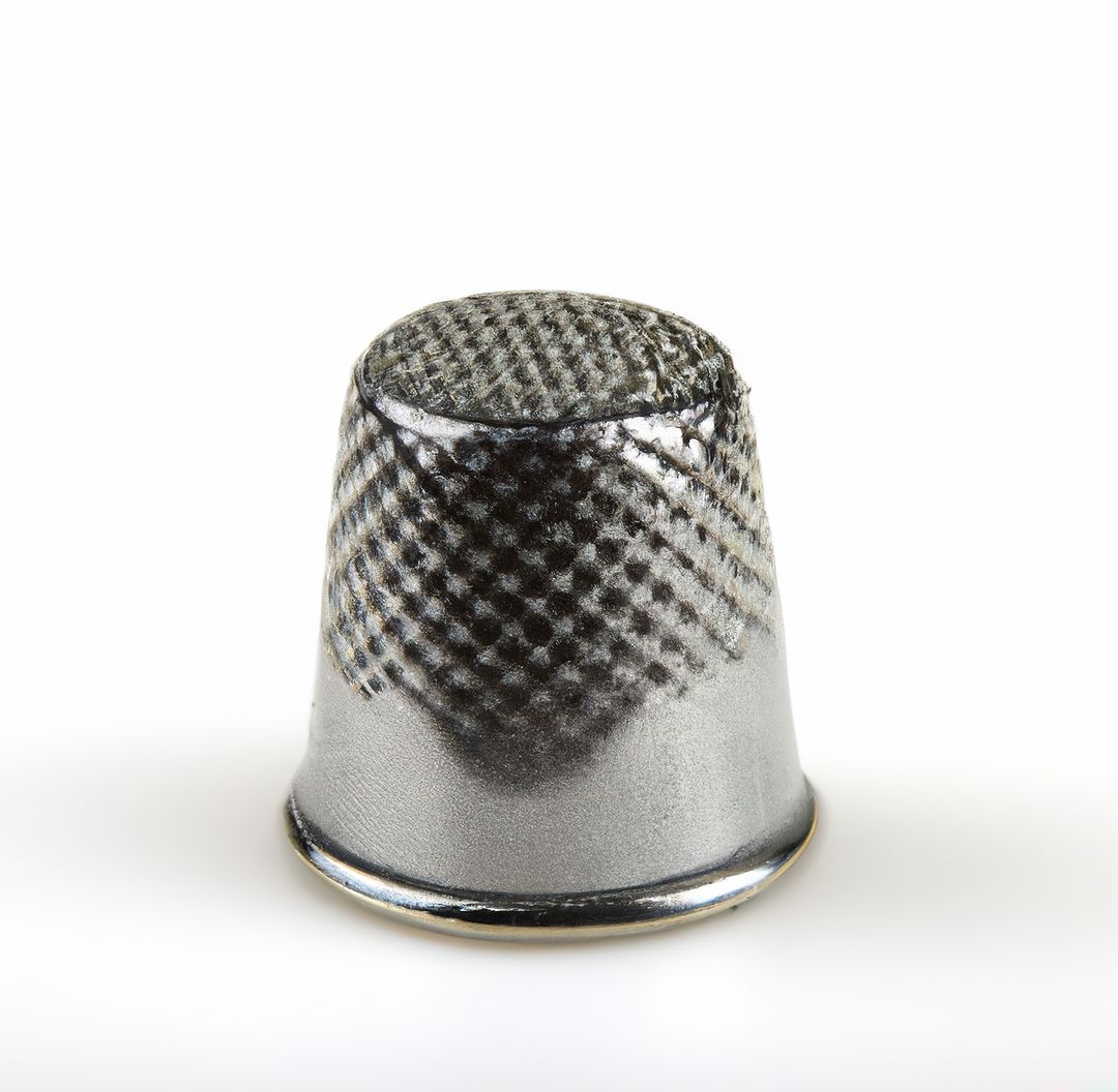Image of close up of silver thimble and copy space on white background - Free Images, Stock Photos and Pictures on Pikwizard.com