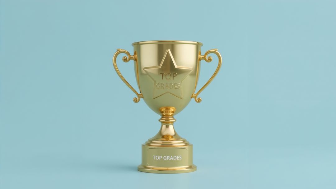 Golden Trophy Cup Celebrating Academic Excellence
