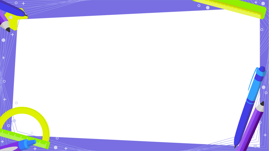 Transparent Stationery Frame with Copy Space, Modern Educational Design