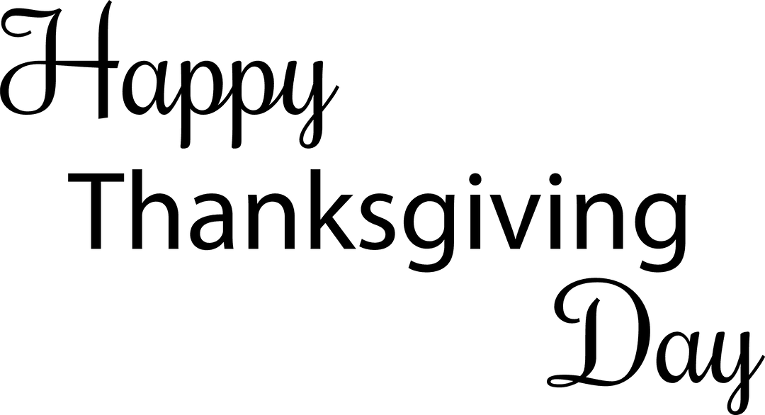 Thanksgiving Day Writing on Transparent Background