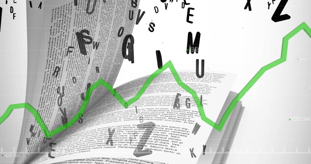 Abstract Data Analysis Concept with Green Graph Line