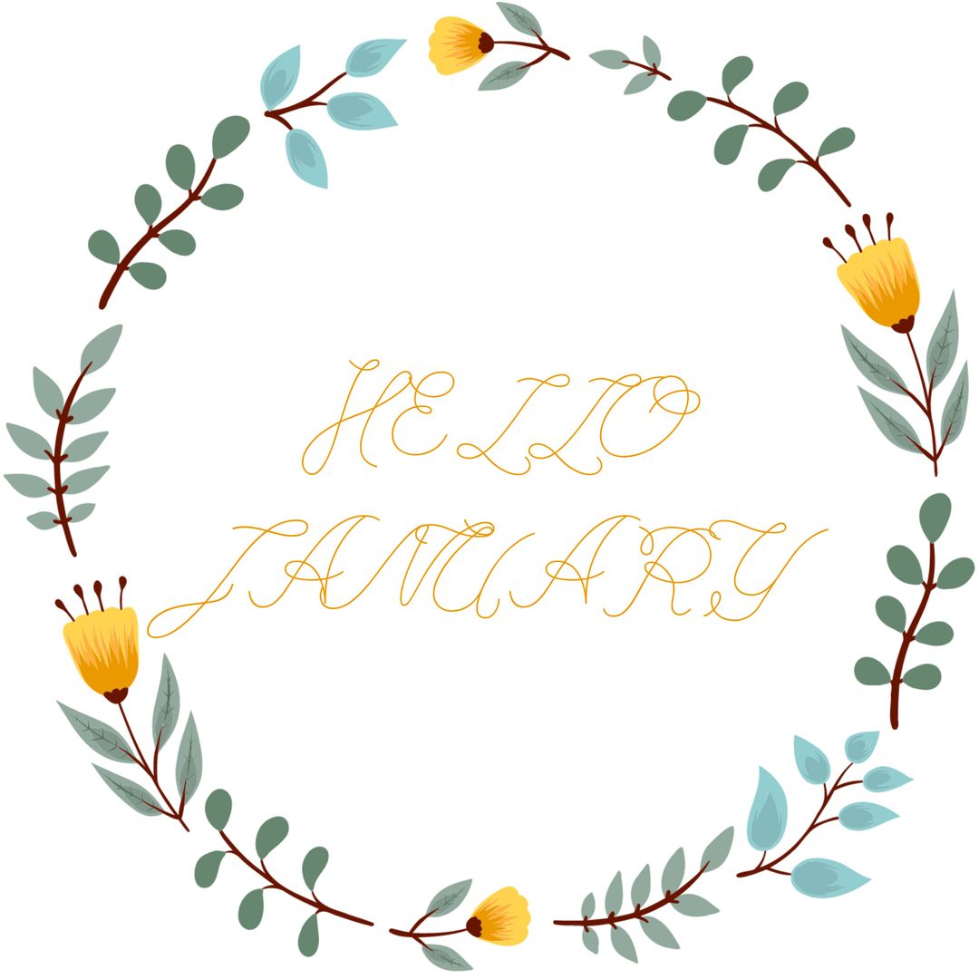 Welcome January with Festive Floral Wreath Design