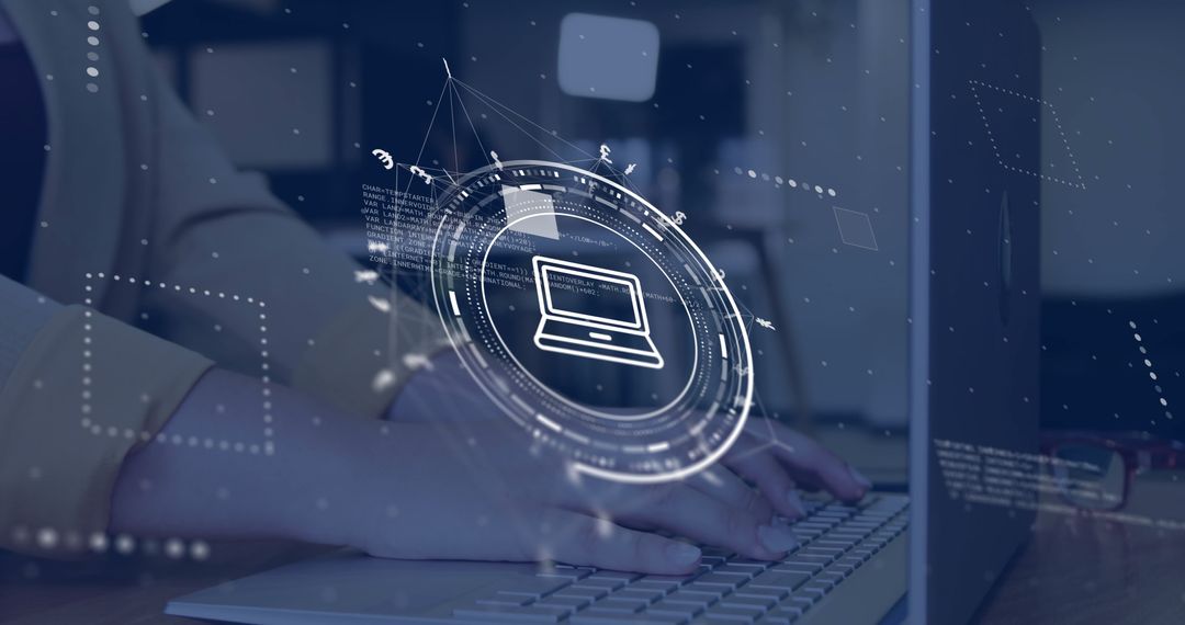 Digital Transformation with Laptop and Virtual Data Interface