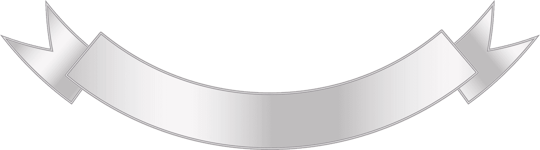Shiny White Ribbon Banner Isolated on Transparent Background