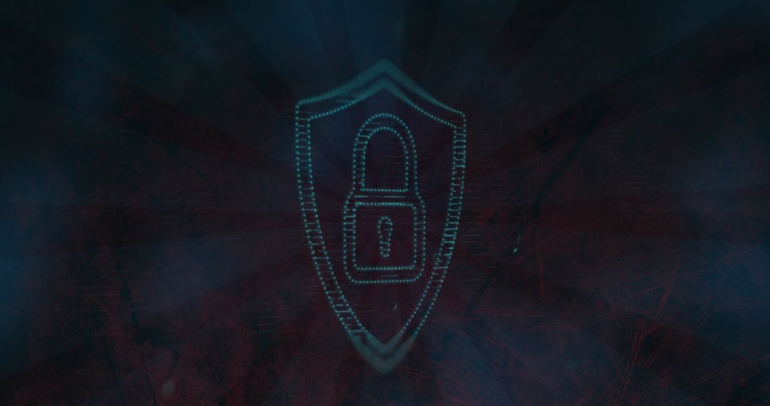 Futuristic Digital Network Security Concept with Shield Icon