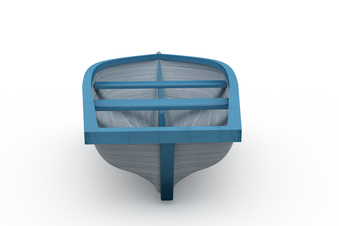 Front View Transparent Blue White Wooden Boat Isolated - Download Free Stock Images Pikwizard.com