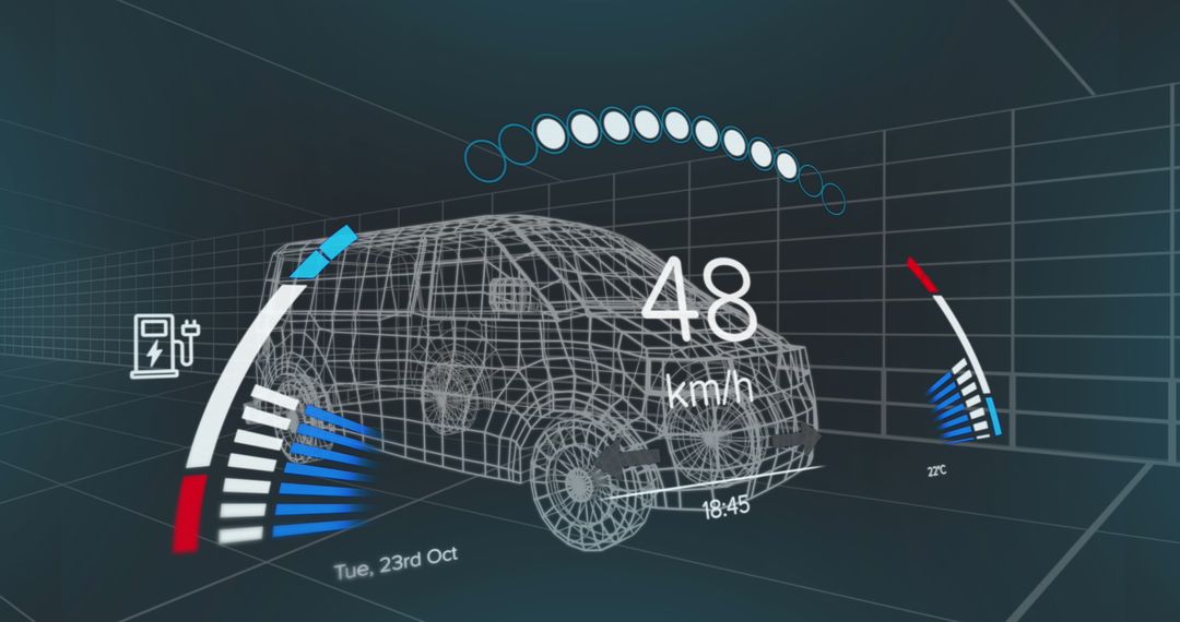 Digital Visualization of Electric Van's Speedometer and Dashboard