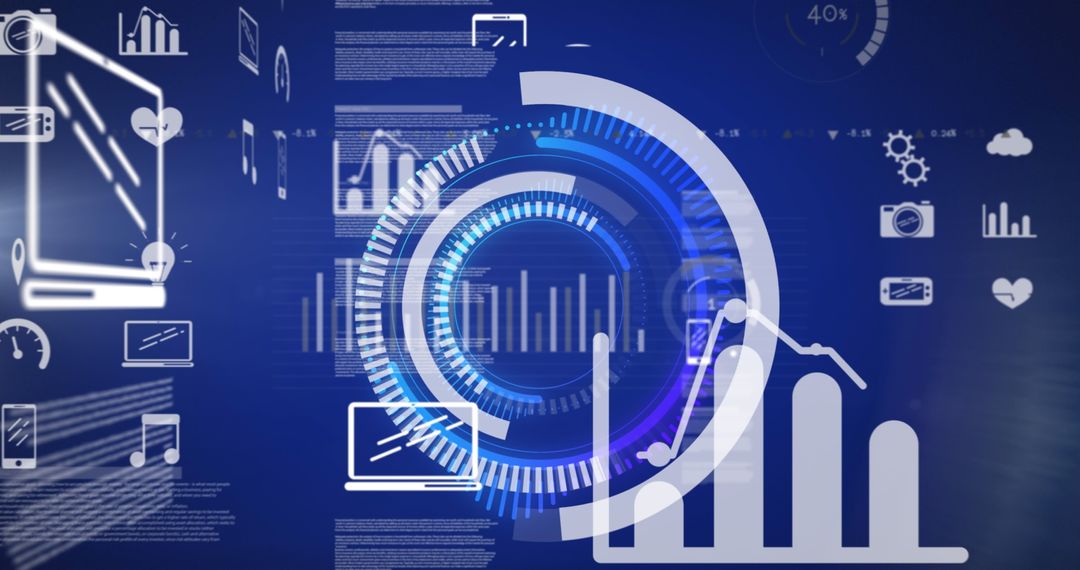 Futuristic Digital Data Visualization Technology Interface