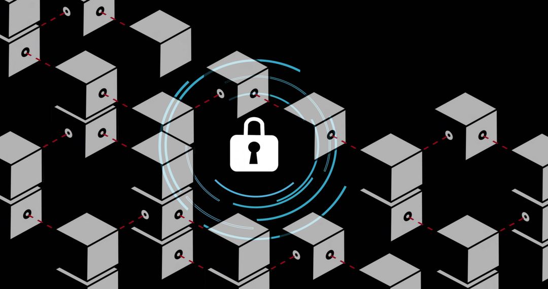 Secure Digital Blockchain Technology Background Illustration