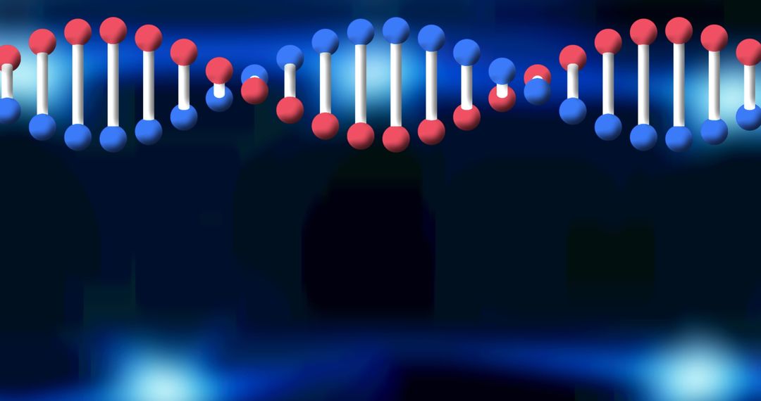Glowing DNA Helix on Vibrant Blue Background for Science Concepts