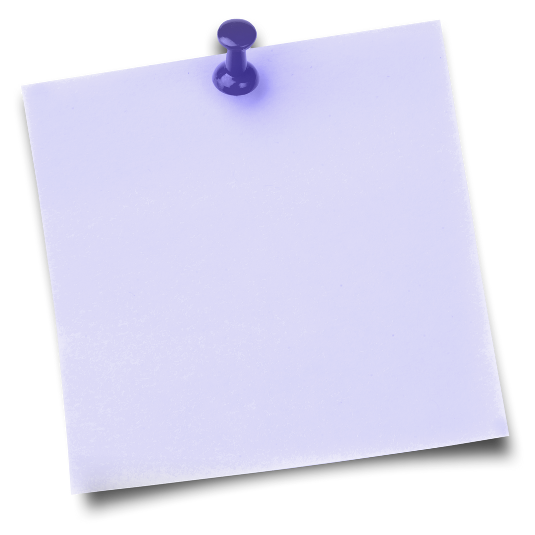 Transparent Purple Sticky Note with Thumbtack on White Background - Download Free Stock Images Pikwizard.com