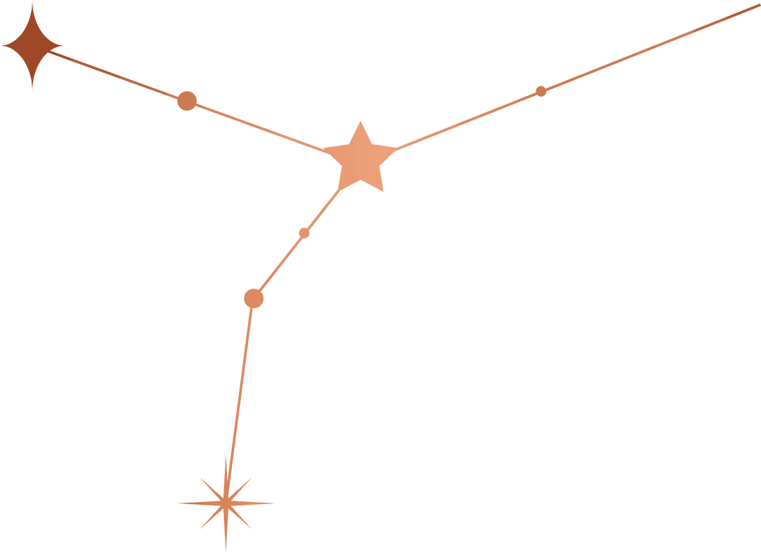 Stylized Orange Star Constellation Transparent Vector Design