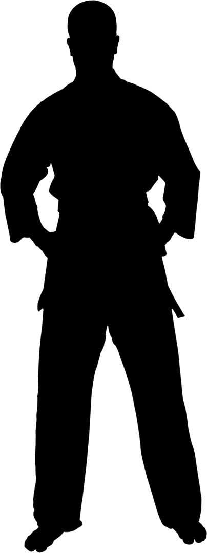 Silhouette of Man with Hands on Hips on Transparent Background