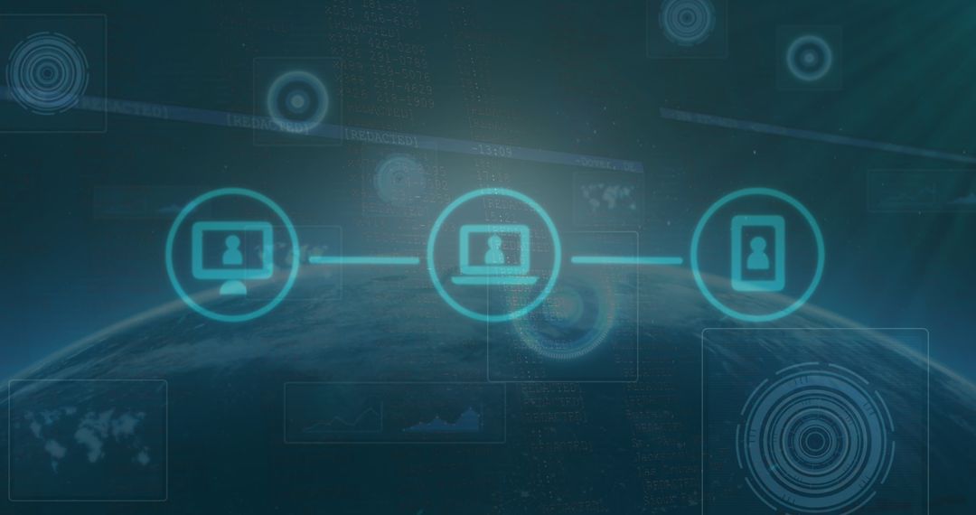 Digital Connection Network Over Global Background