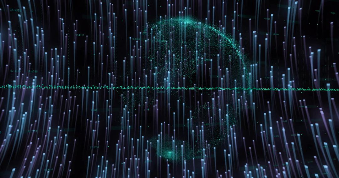 Futuristic Digital Data Visualization with Moving Particles