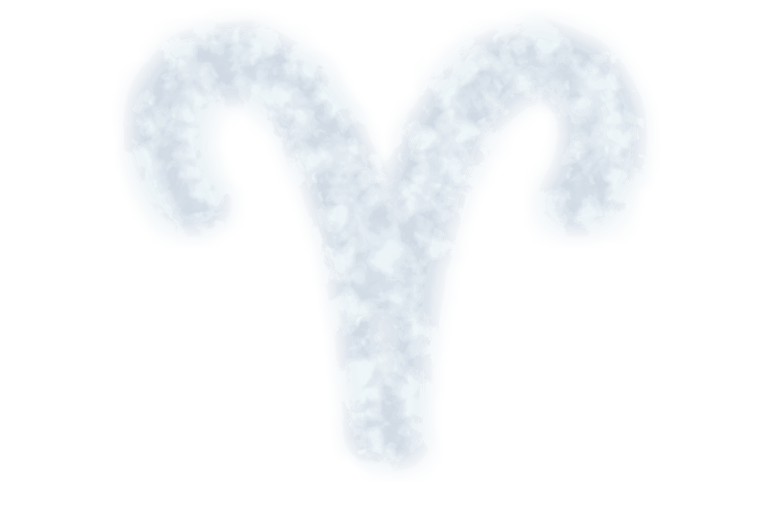 Textured Aries Symbol on Transparent Background for Astrological Designs