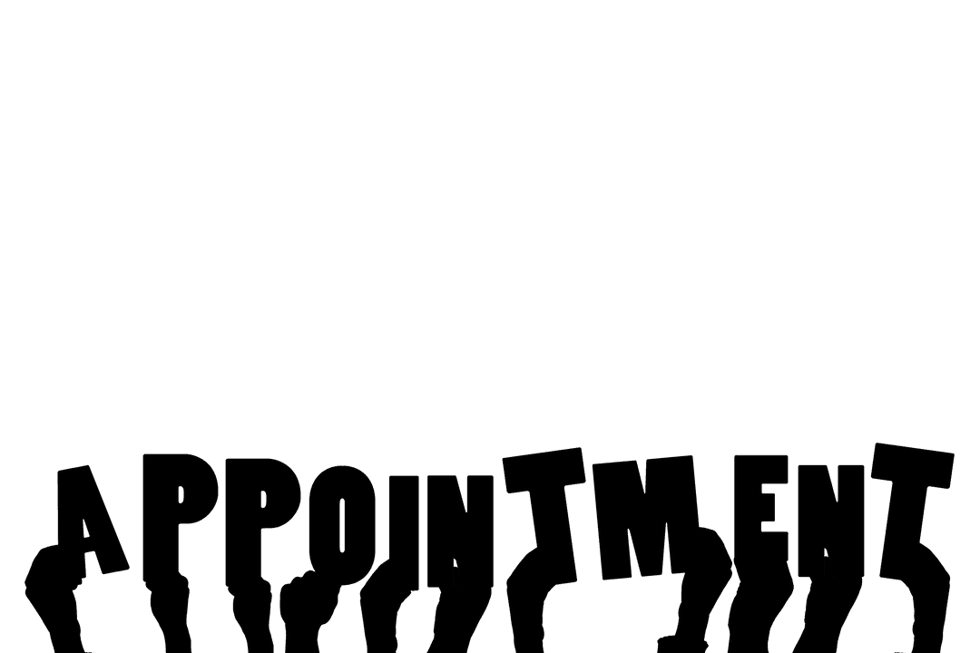 Hands Holding Appointment Text on Transparent Background