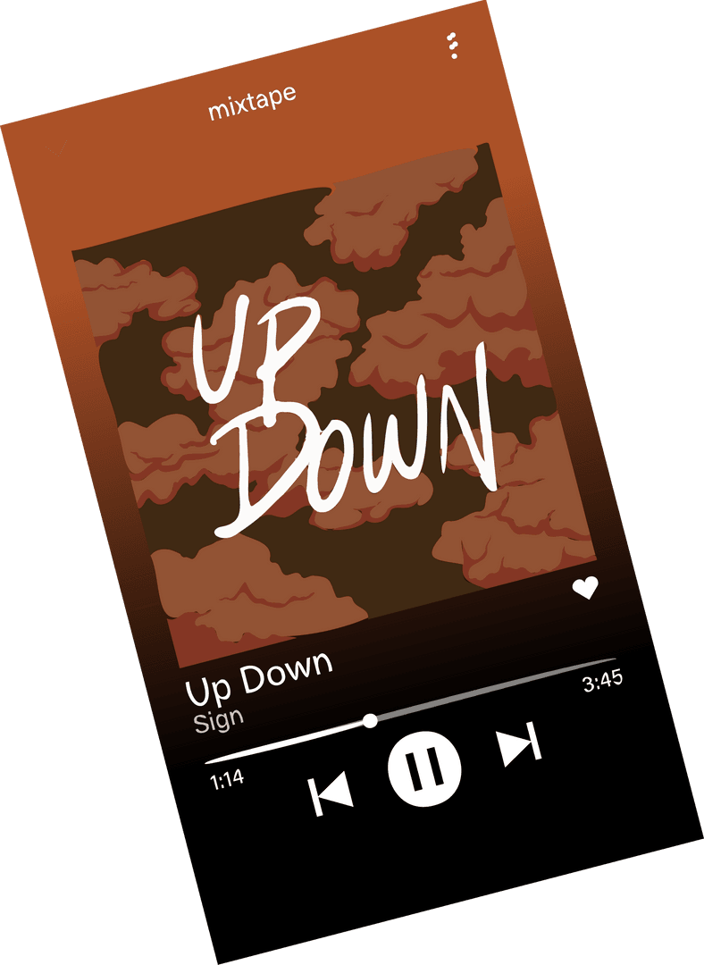 Transparent Music App Interface With Audiovisual Elements
