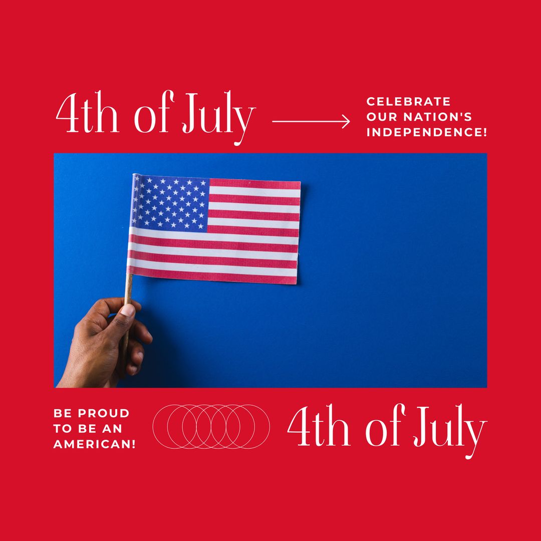 Celebrating Independence Day with American Flag and Festive Design