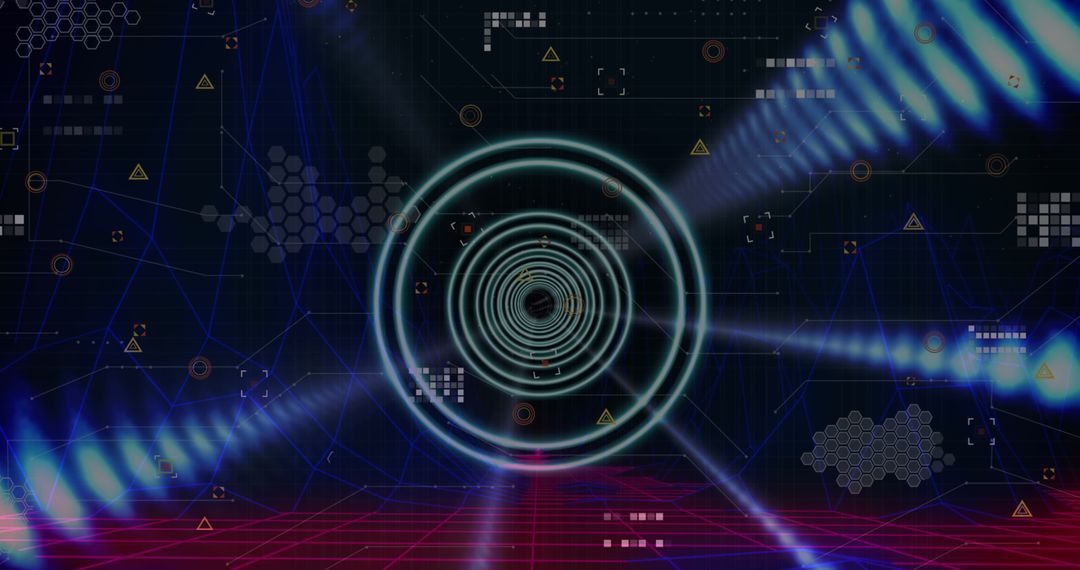 Futuristic Digital Network Data Interface Background