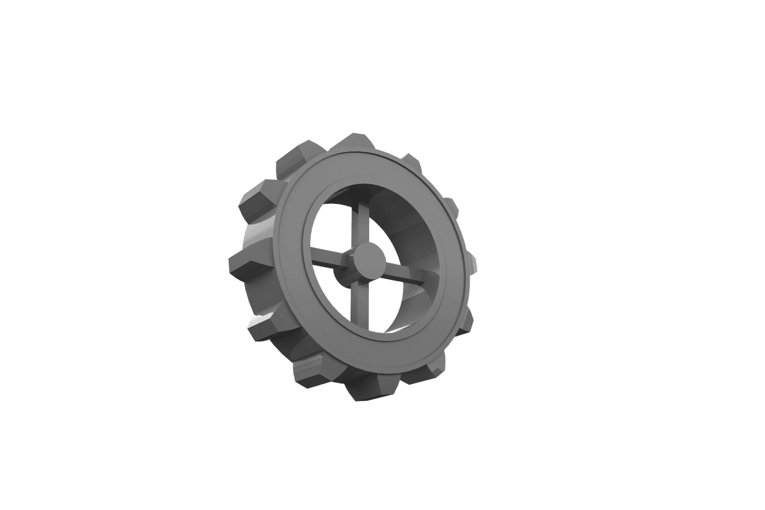 Gray Gear Vector Illustration on Transparent Background