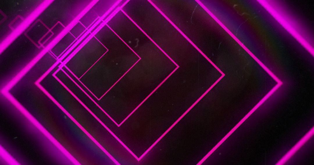 Glowing Neon Pink Abstract Tunnel with Geometric Shapes
