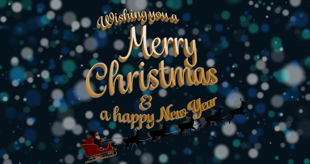 Festive Christmas and New Year Greetings with Santa's Sleigh