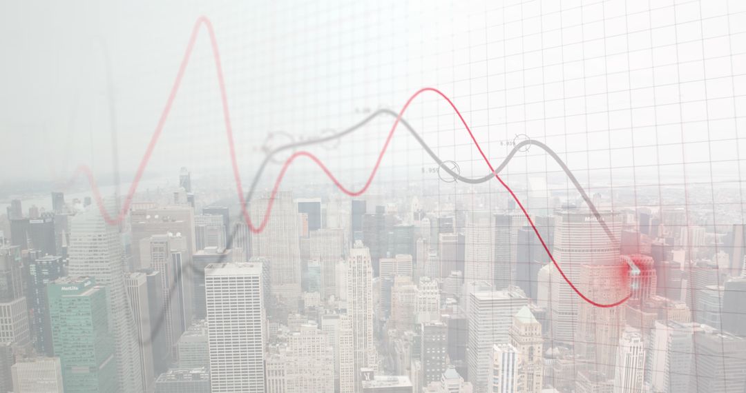 Statistical Graph Overlay on Cityscape Reflecting Business Trends