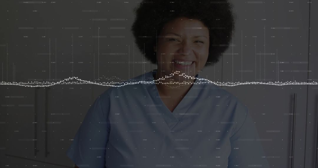 Smiling Doctor with Data Visualization Overlay