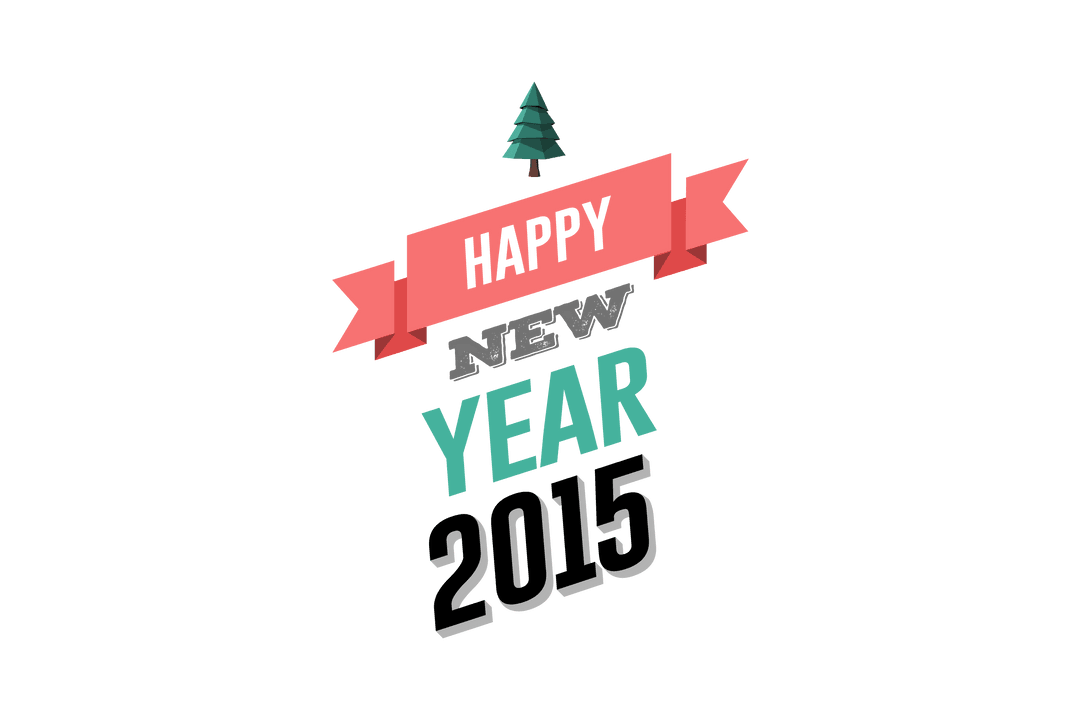 Transparent Happy New Year 2015 Festive Illustration