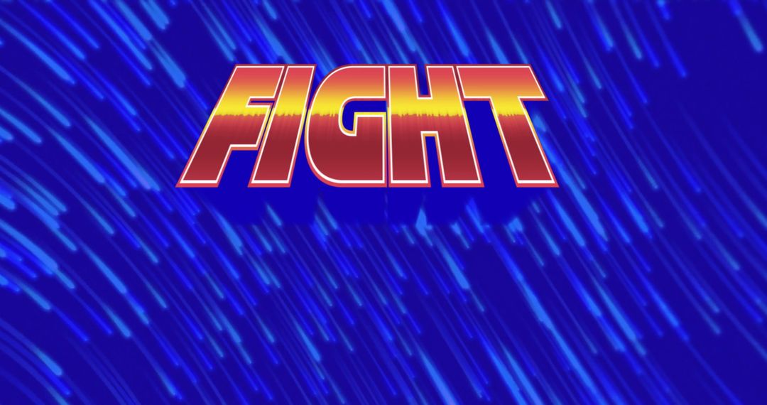 Bright 'Fight' Text with Dynamic Neon Background