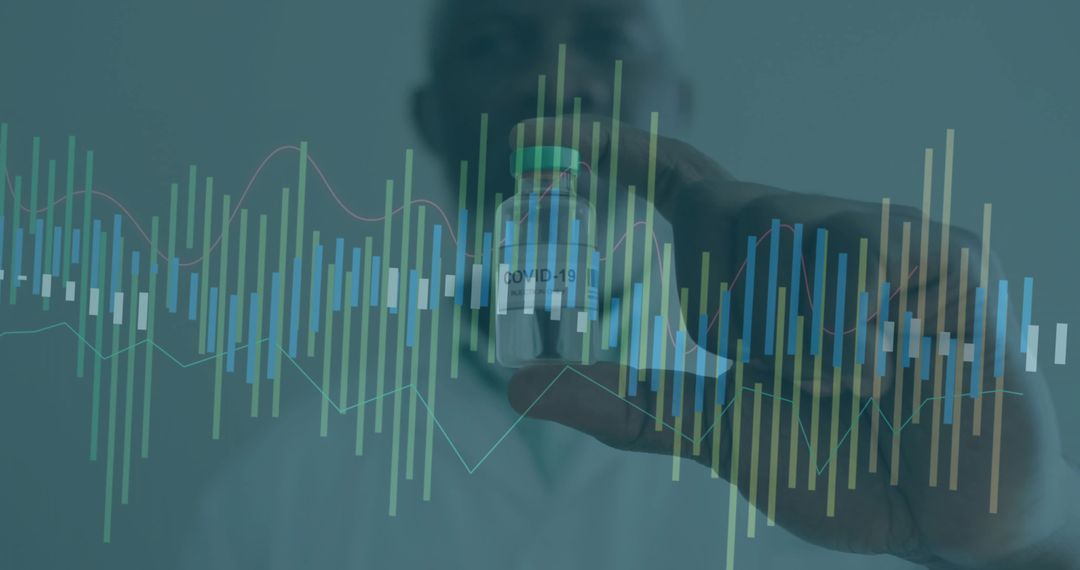 Scientist Analyzing COVID-19 Vaccine Data with Graphs