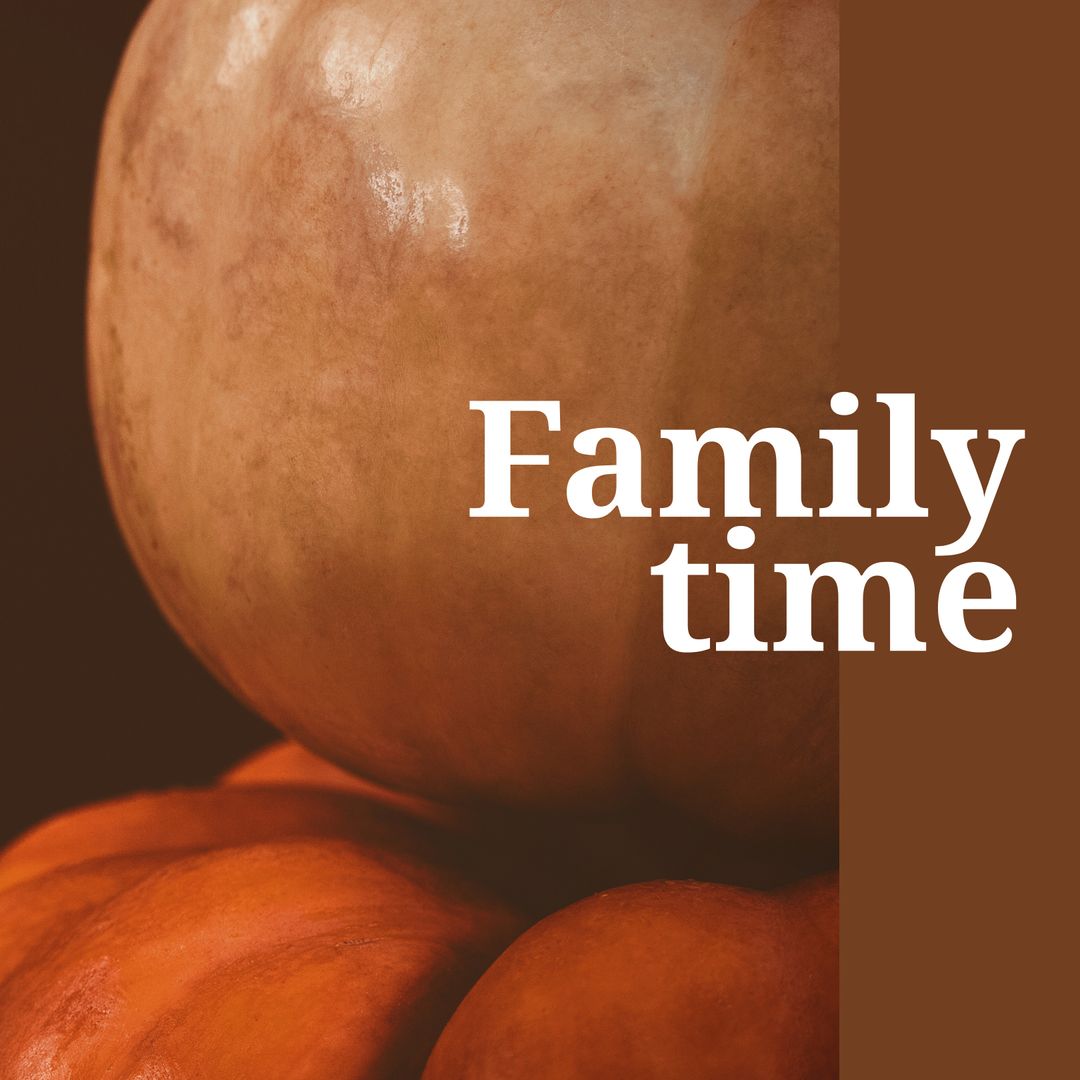 Warm Autumn Family Time with Pumpkins Scene