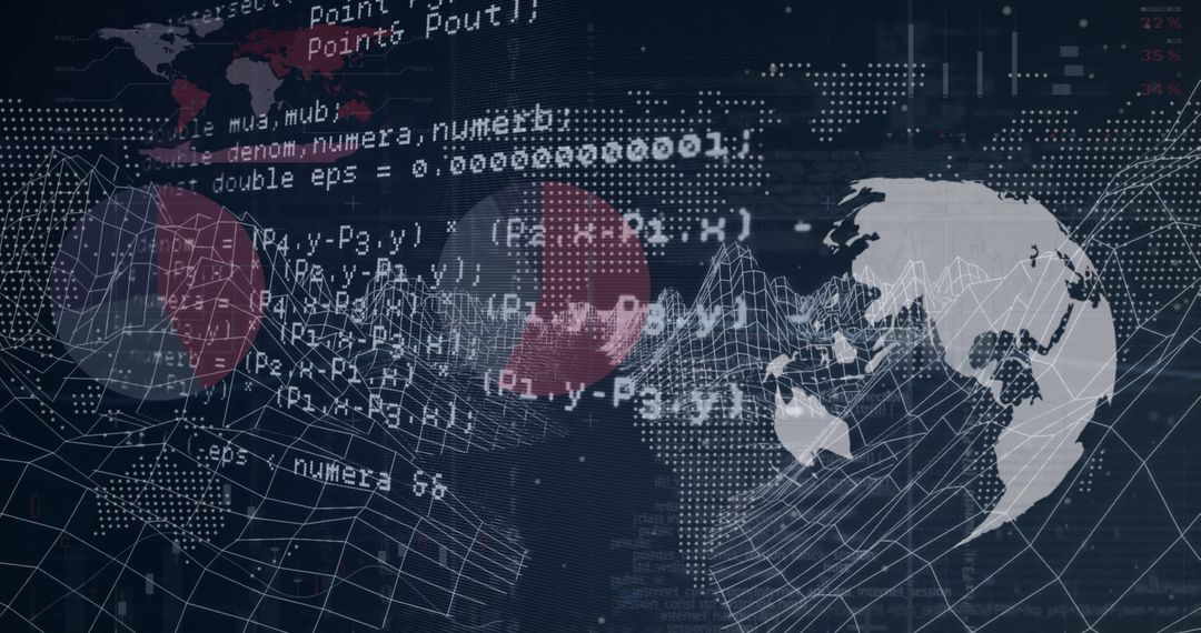 Digital World Map with Data Analytics Overlay