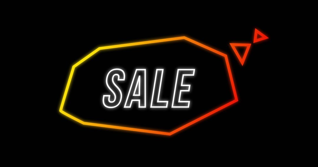 Neon Eighties Style Sale Advertisement on Black Background - Free Images, Stock Photos and Pictures on Pikwizard.com