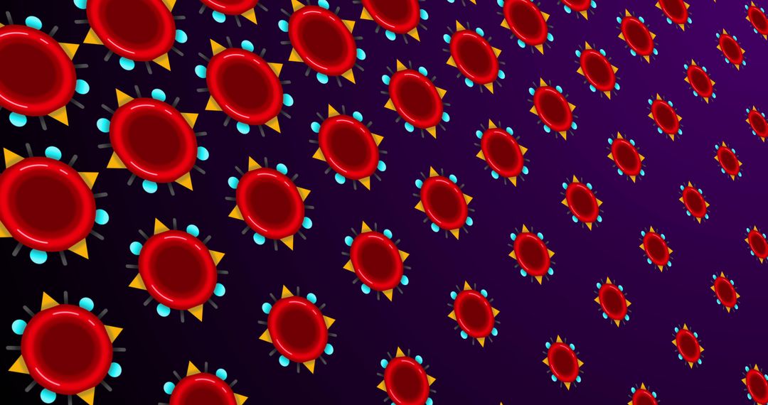 Abstract Biological Cell Pattern with Red and Orange Design