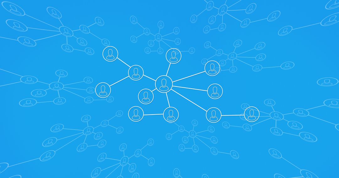 Digital Network Connections on Blue Background