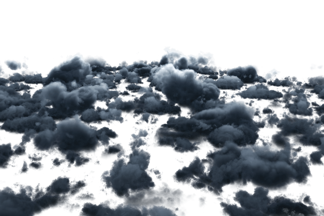 Dramatic Dark Cloudscape with Transparent Background